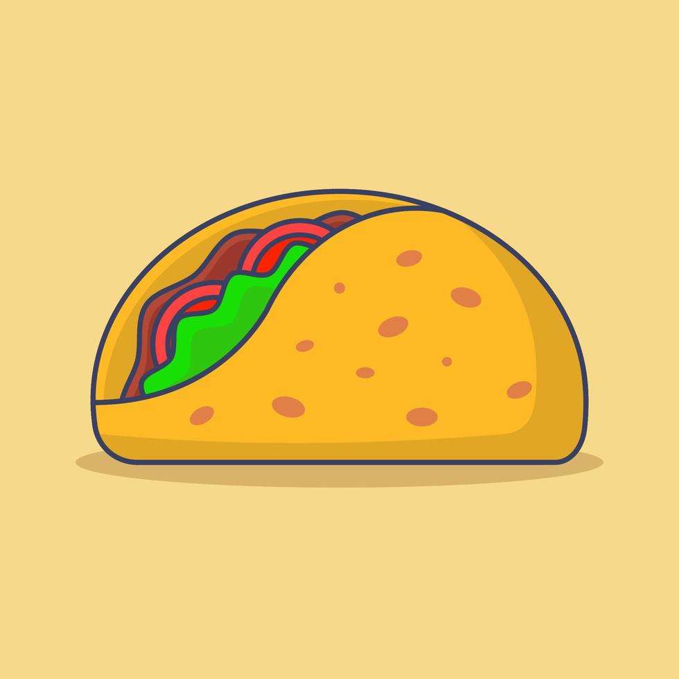 Free vector taco food cartoon vector icon illustration food icon concept isolated