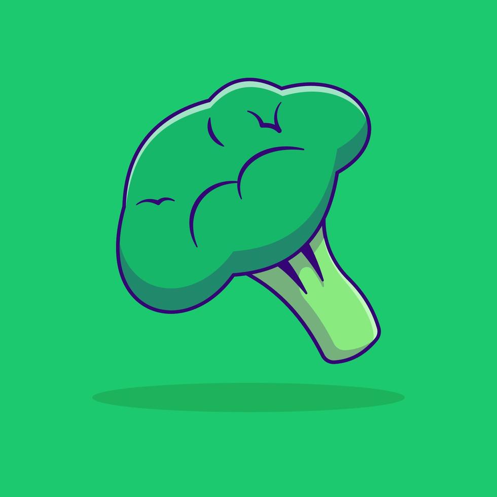 Free vector broccoli vegetable cartoon vector icon illustration vegetable icon concept isolated