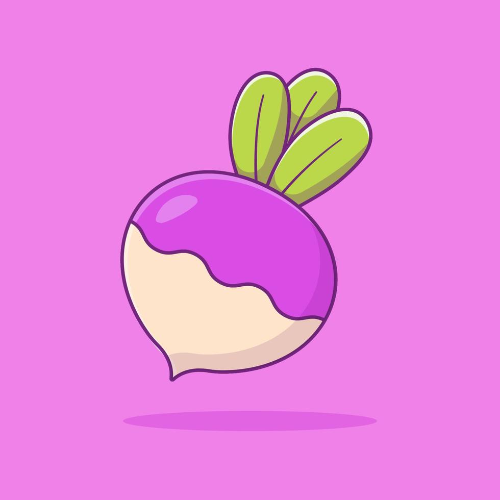 Free vector turnip vegetable cartoon vector icon illustration vegetable icon concept isolated