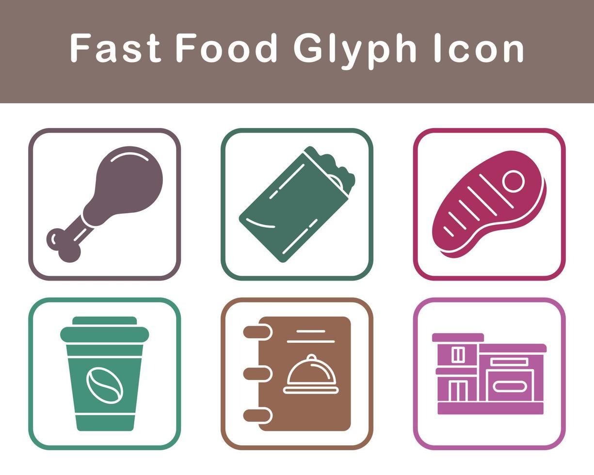 Fast Food Vector Icon Set