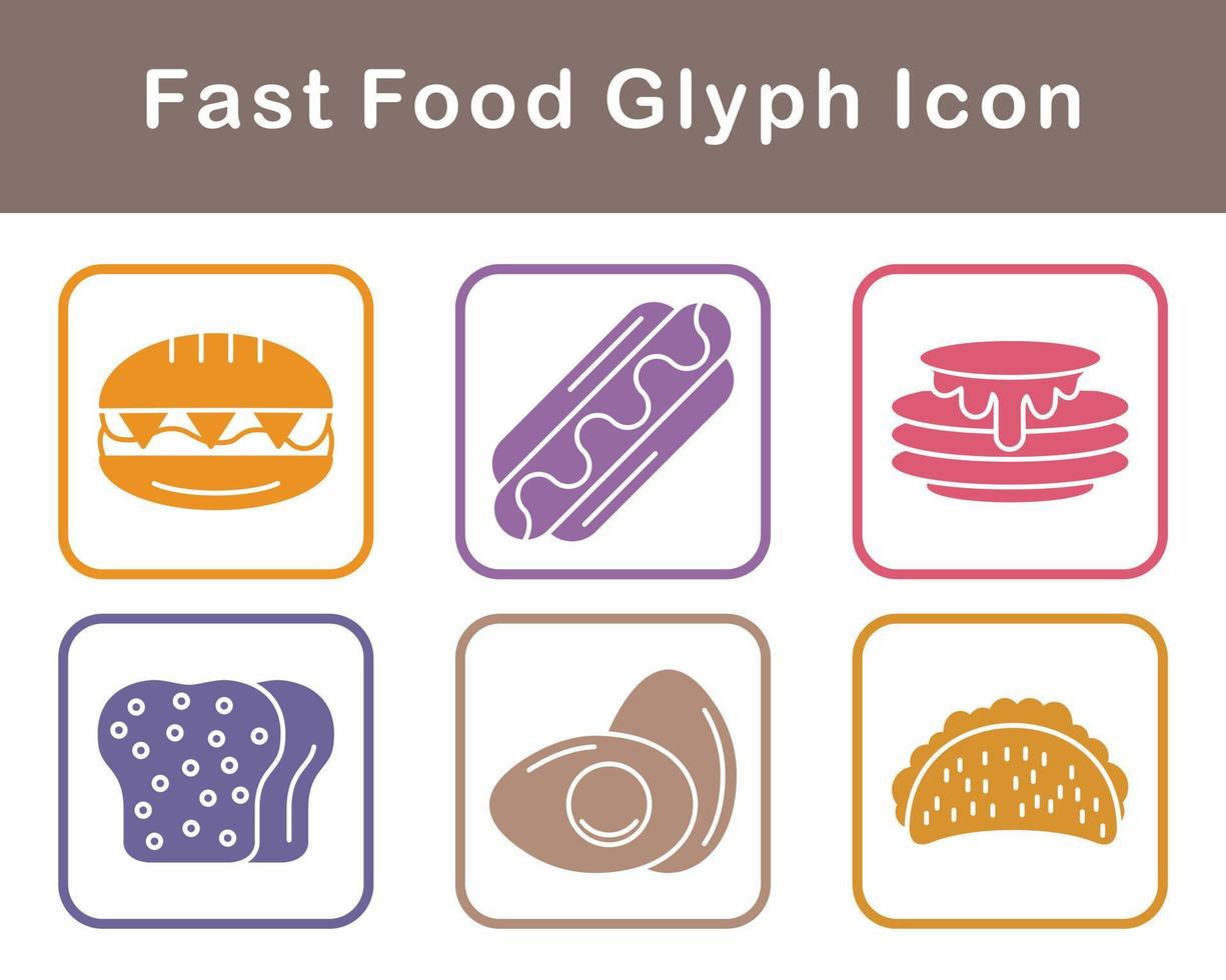 Fast Food Vector Icon Set