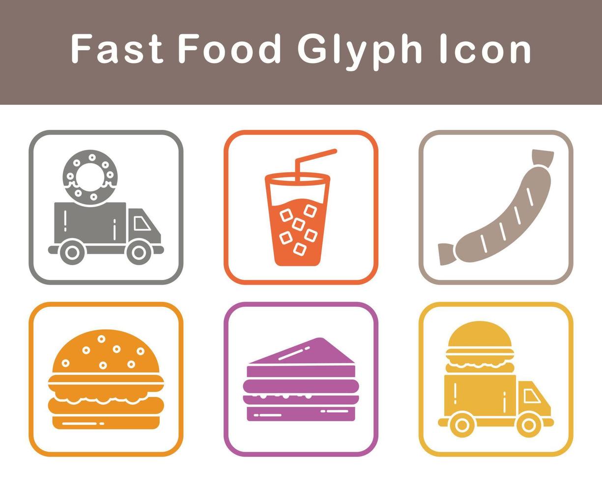 Fast Food Vector Icon Set