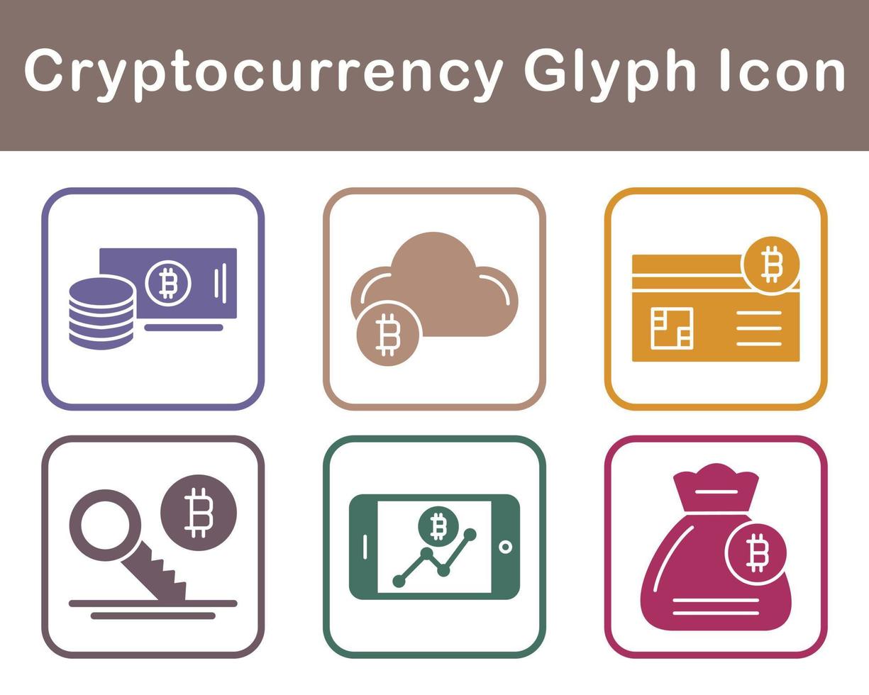 Bitcoin And Cryptocurrency Vector Icon Set