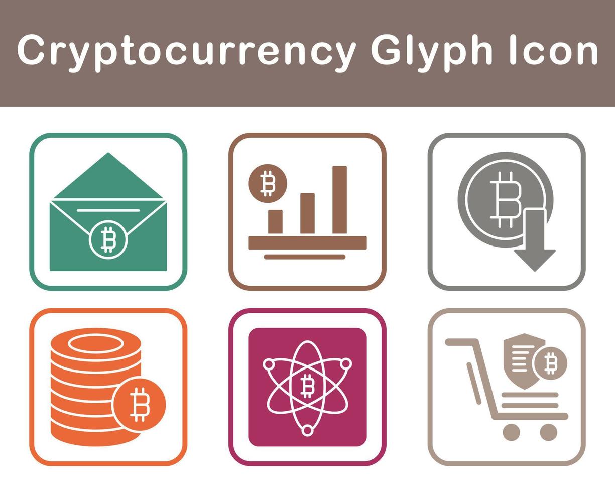 bitcoin y criptomoneda vector icono conjunto