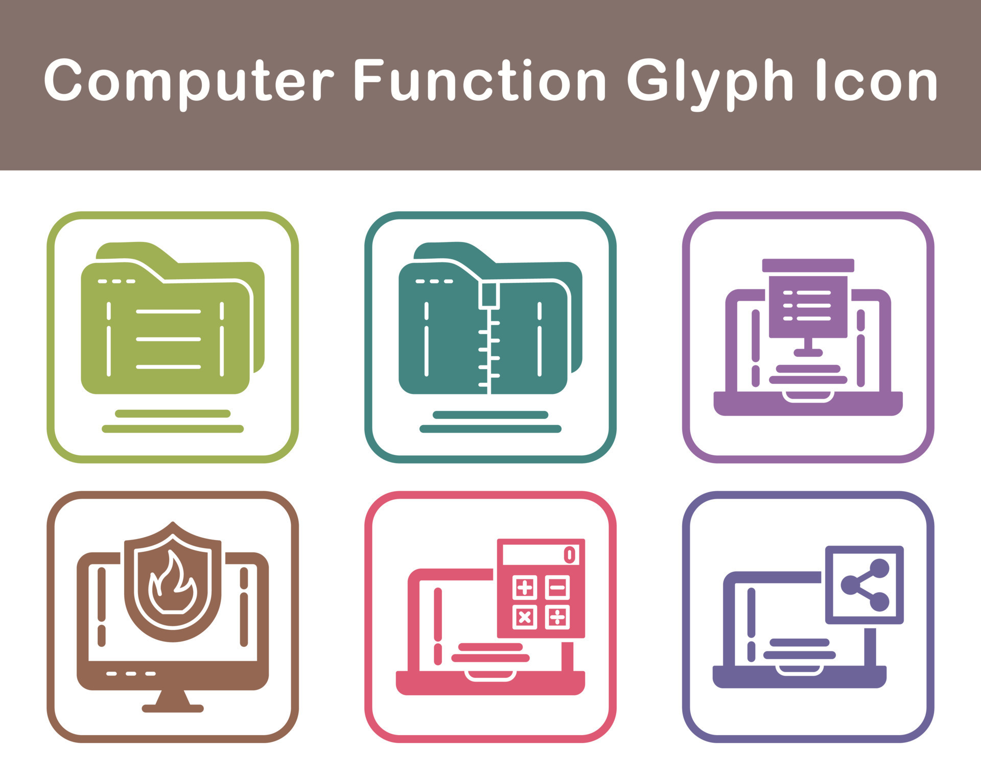 Computer Function Vector Icon Set 21456818 Vector Art at Vecteezy