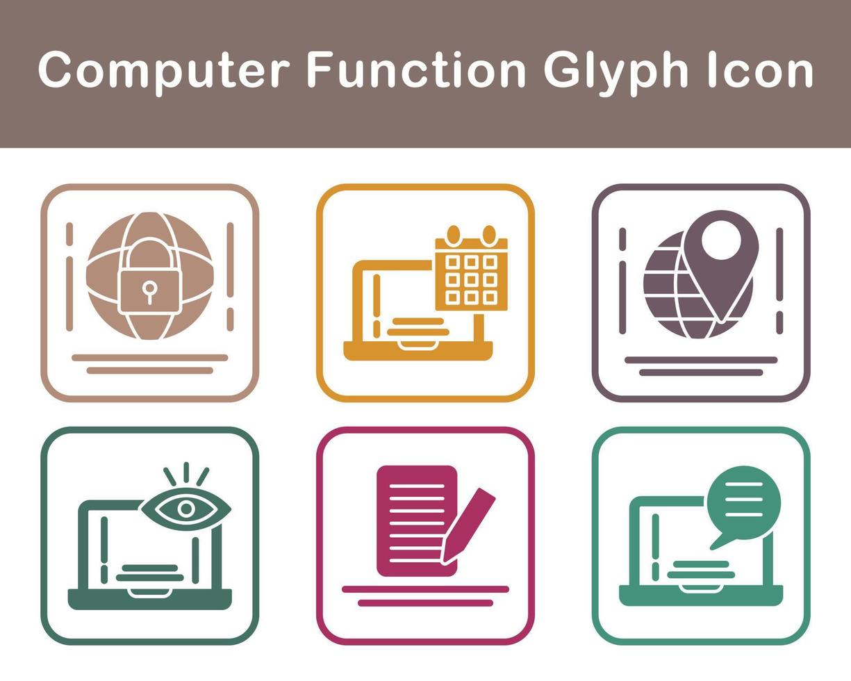 Computer Function Vector Icon Set