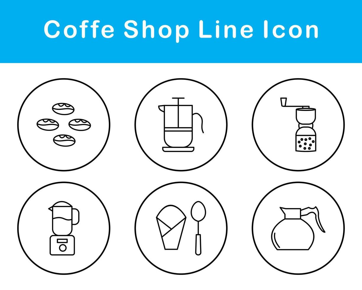 Coffe Shop Vector Icon Set