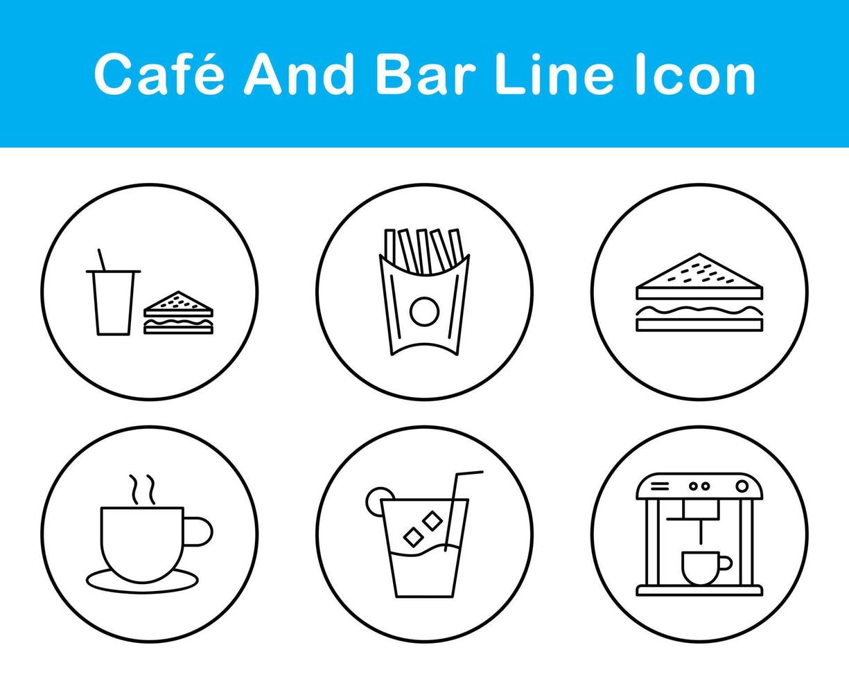 Cafe And Bar Vector Icon Set