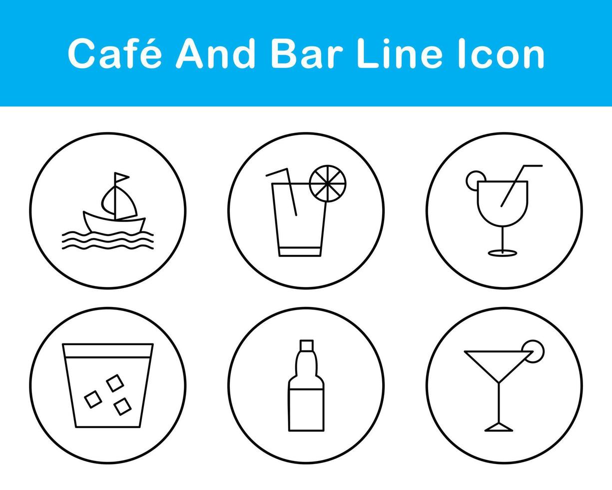 Cafe And Bar Vector Icon Set