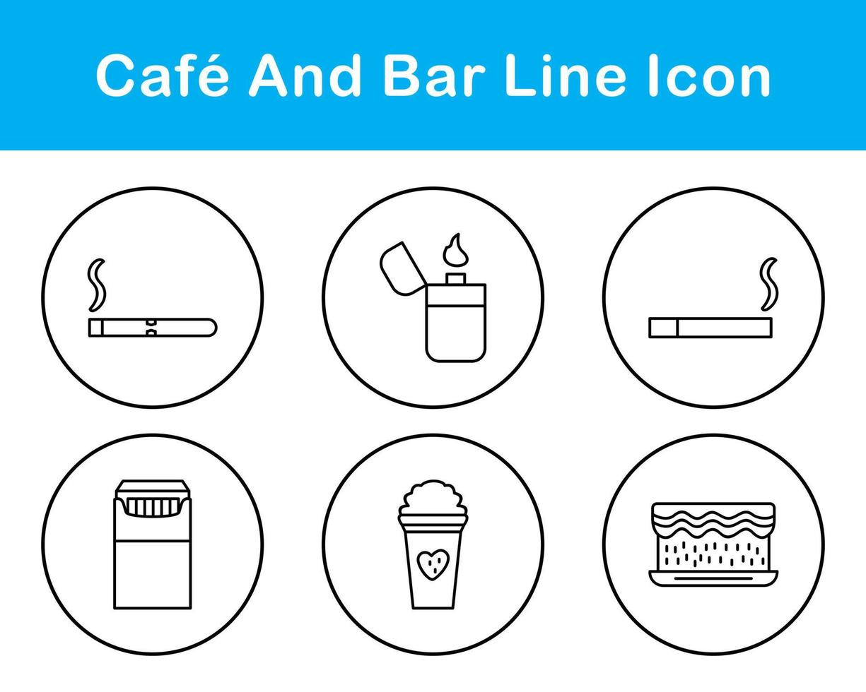 café y bar vector icono conjunto