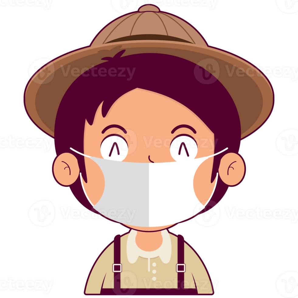 boy wear surgical mask cartoon cute 21456949 PNG