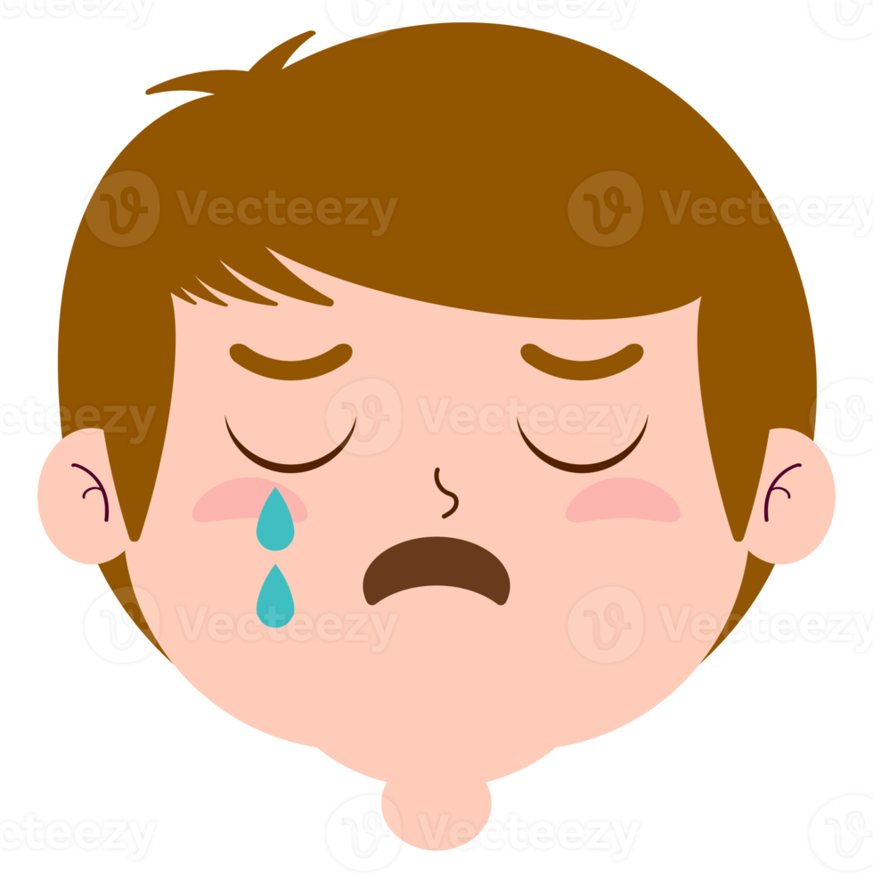 boy crying and scared face cartoon cute png