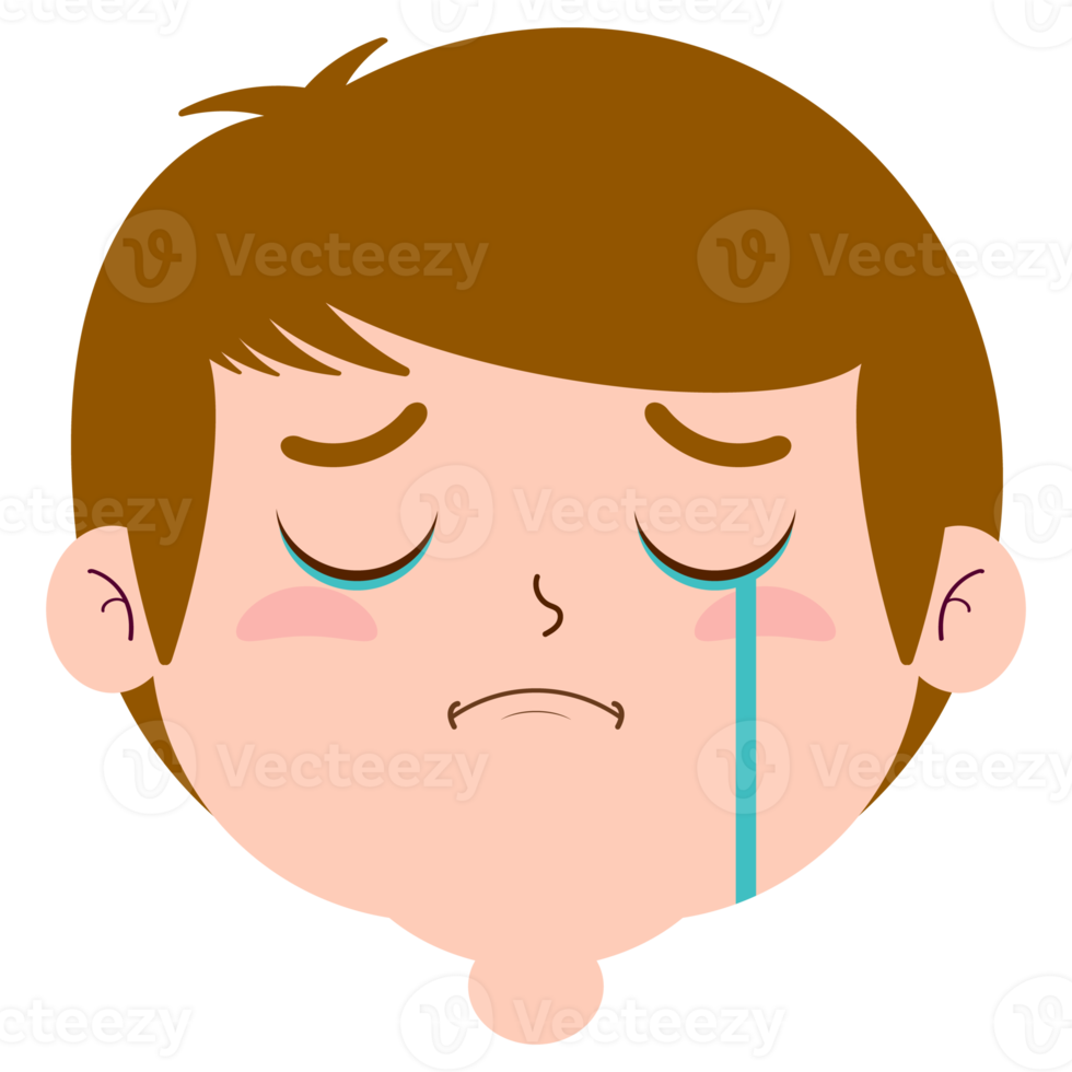 boy crying and scared face cartoon cute png