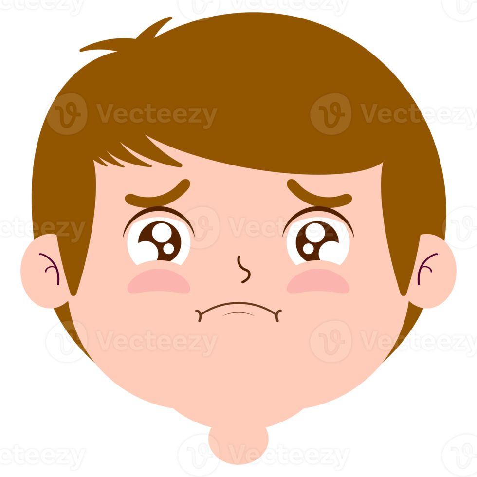 boy crying and scared face cartoon cute png