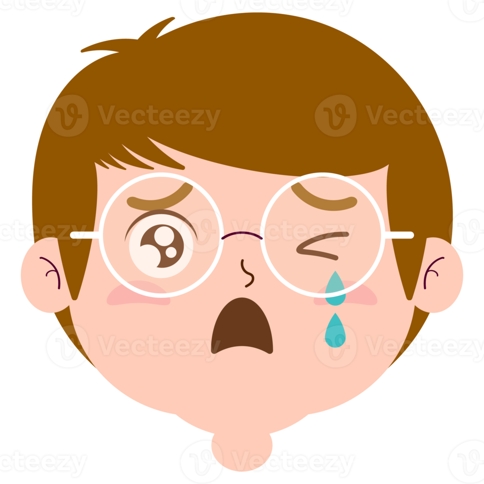 boy crying and scared face cartoon cute png