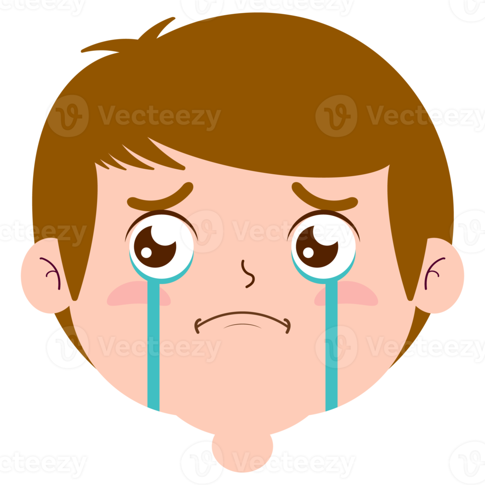 boy crying and scared face cartoon cute png