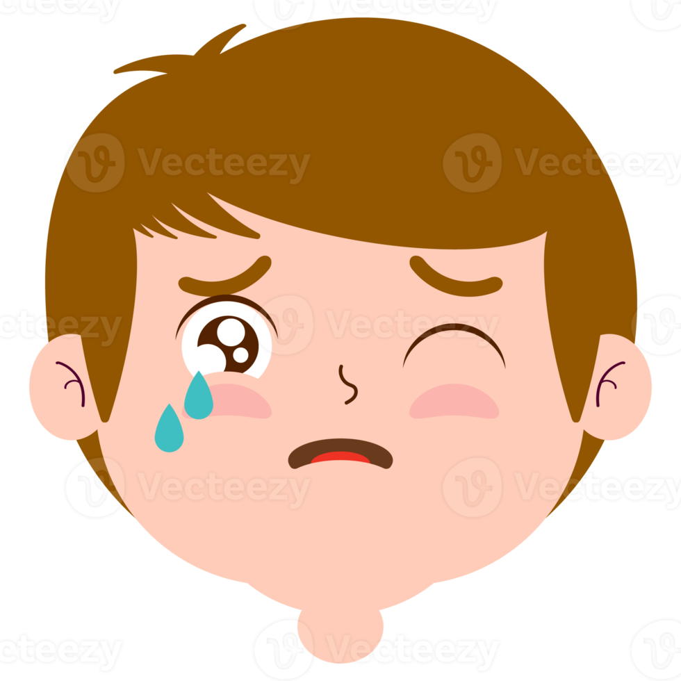 boy crying and scared face cartoon cute png