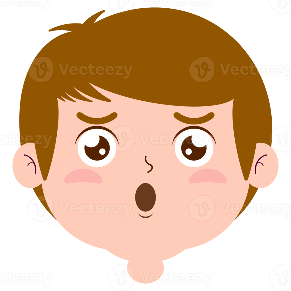 boy surprised face cartoon cute png