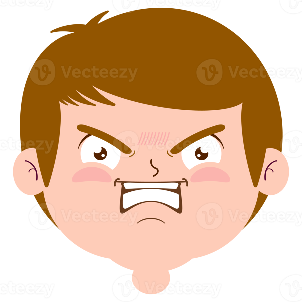 boy angry face cartoon cute png