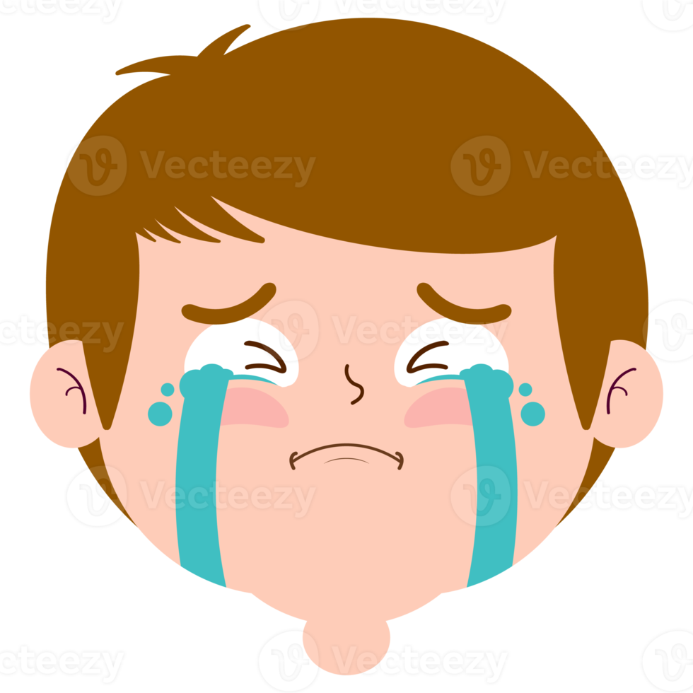 boy crying and scared face cartoon cute png