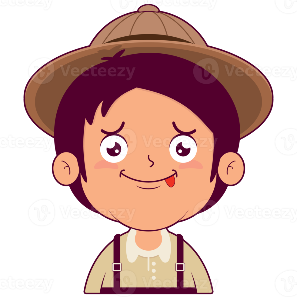 boy playful face cartoon cute png