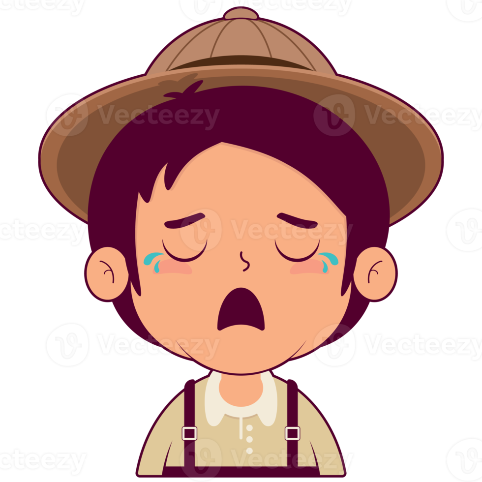 boy crying and scared face cartoon cute png
