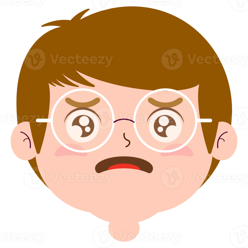 boy crying and scared face cartoon cute png