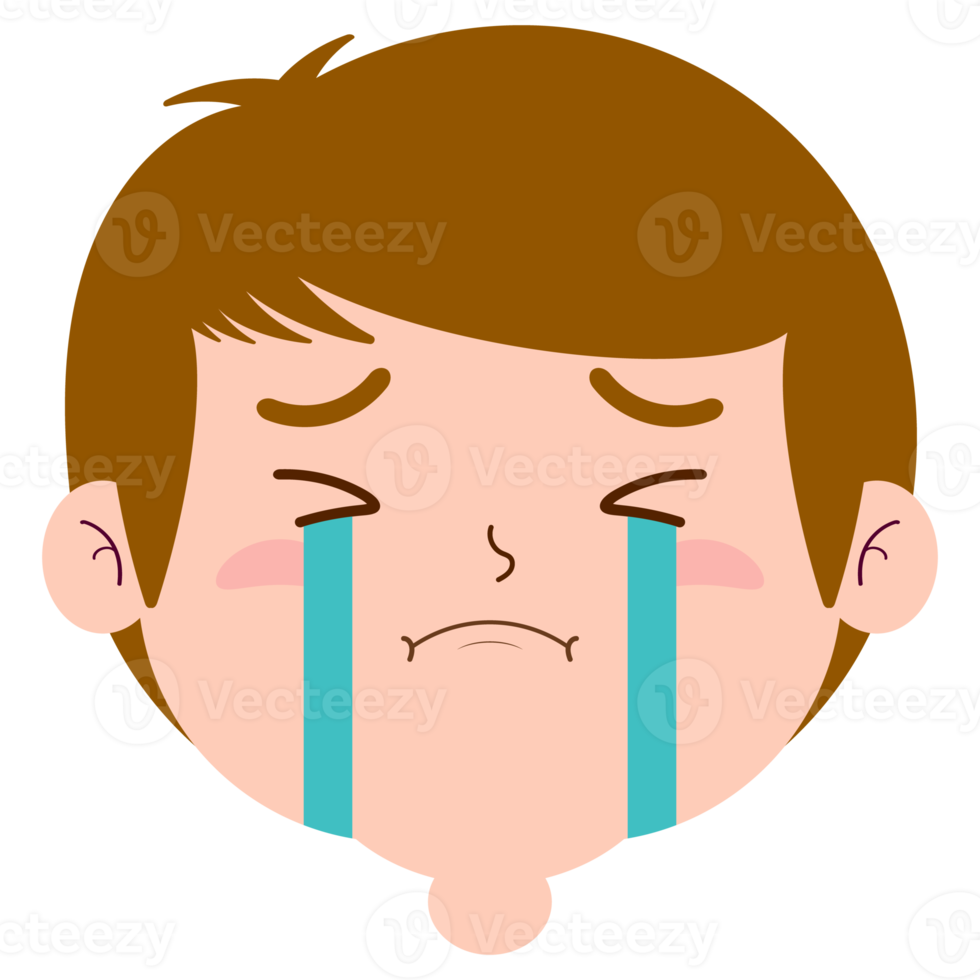 boy crying and scared face cartoon cute png