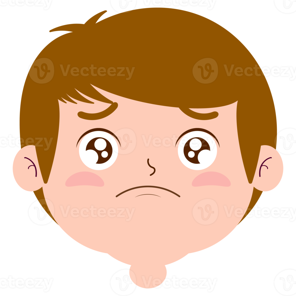 boy crying and scared face cartoon cute png