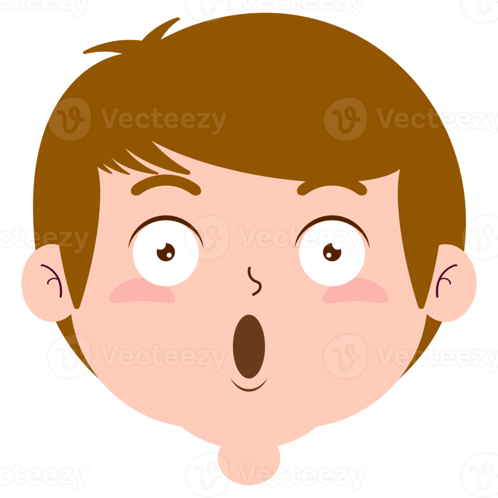 boy surprised face cartoon cute png