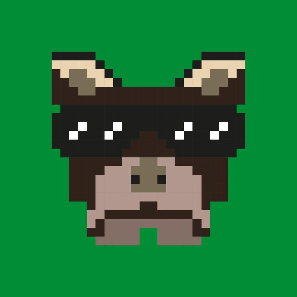 Vector pixel art dog head