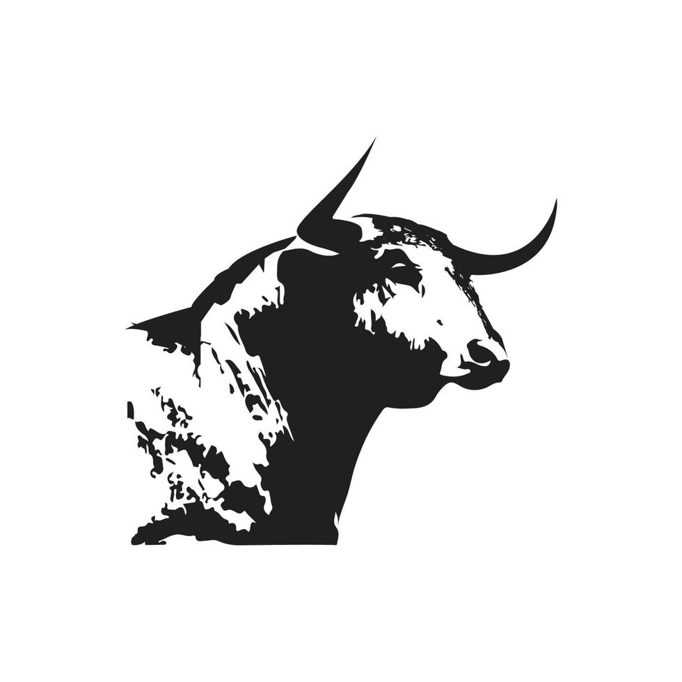 Bull head drawing vector illustration