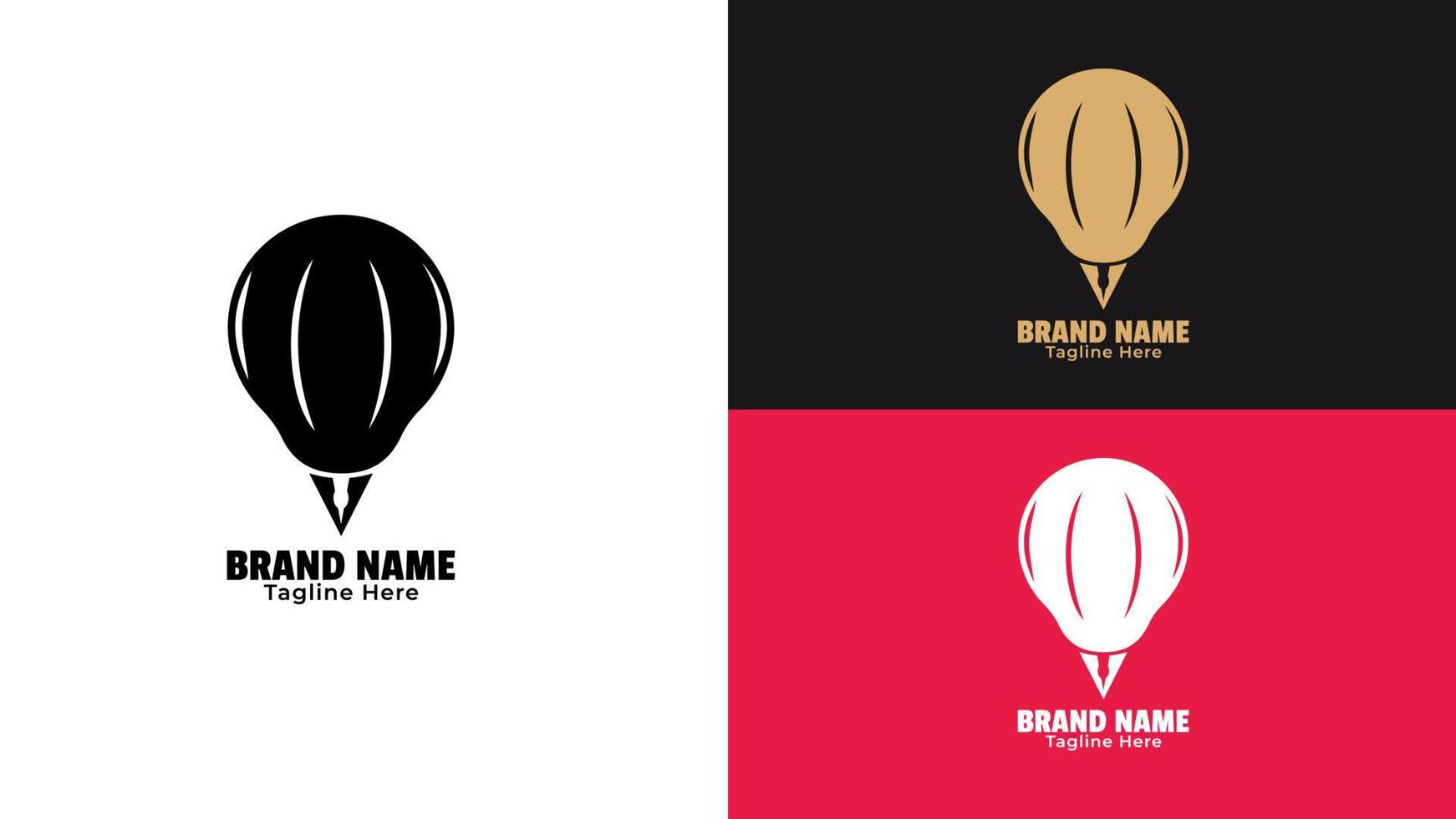 Pencil Lights logo template. Creative idea vector design. Smart writer logotype.