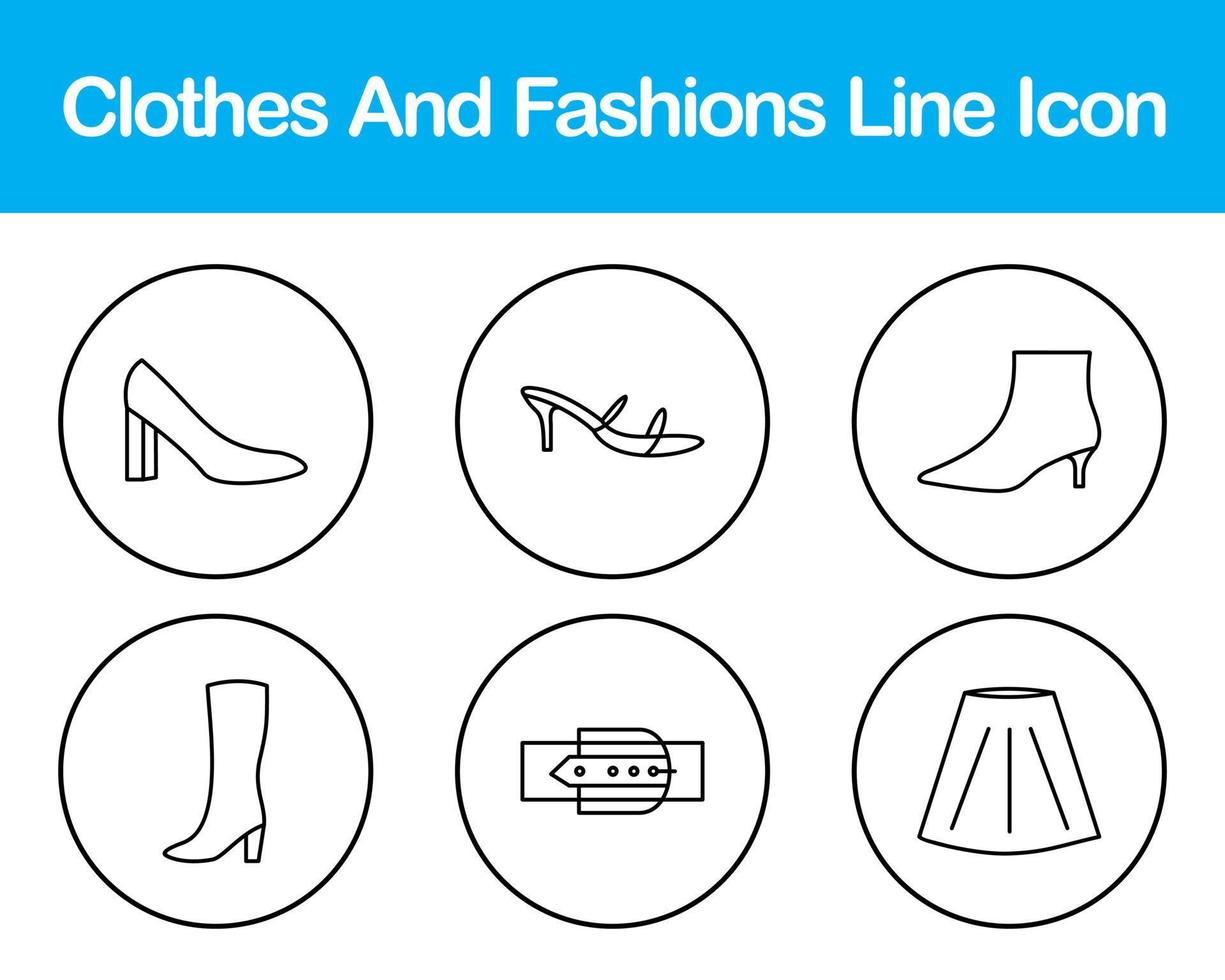 Clothes And Fashions Vector Icon Set