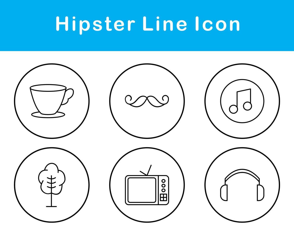 hipster vector icono conjunto