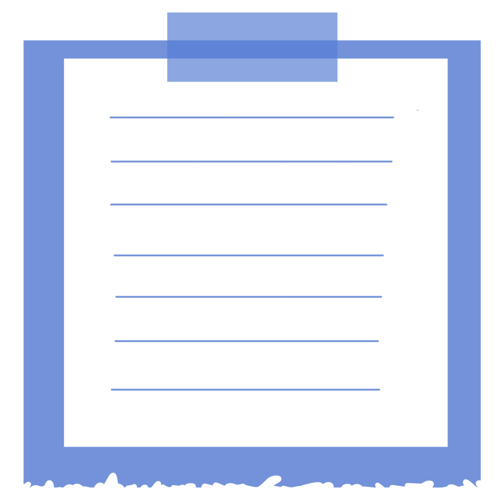 Blue Torn Paper Note png
