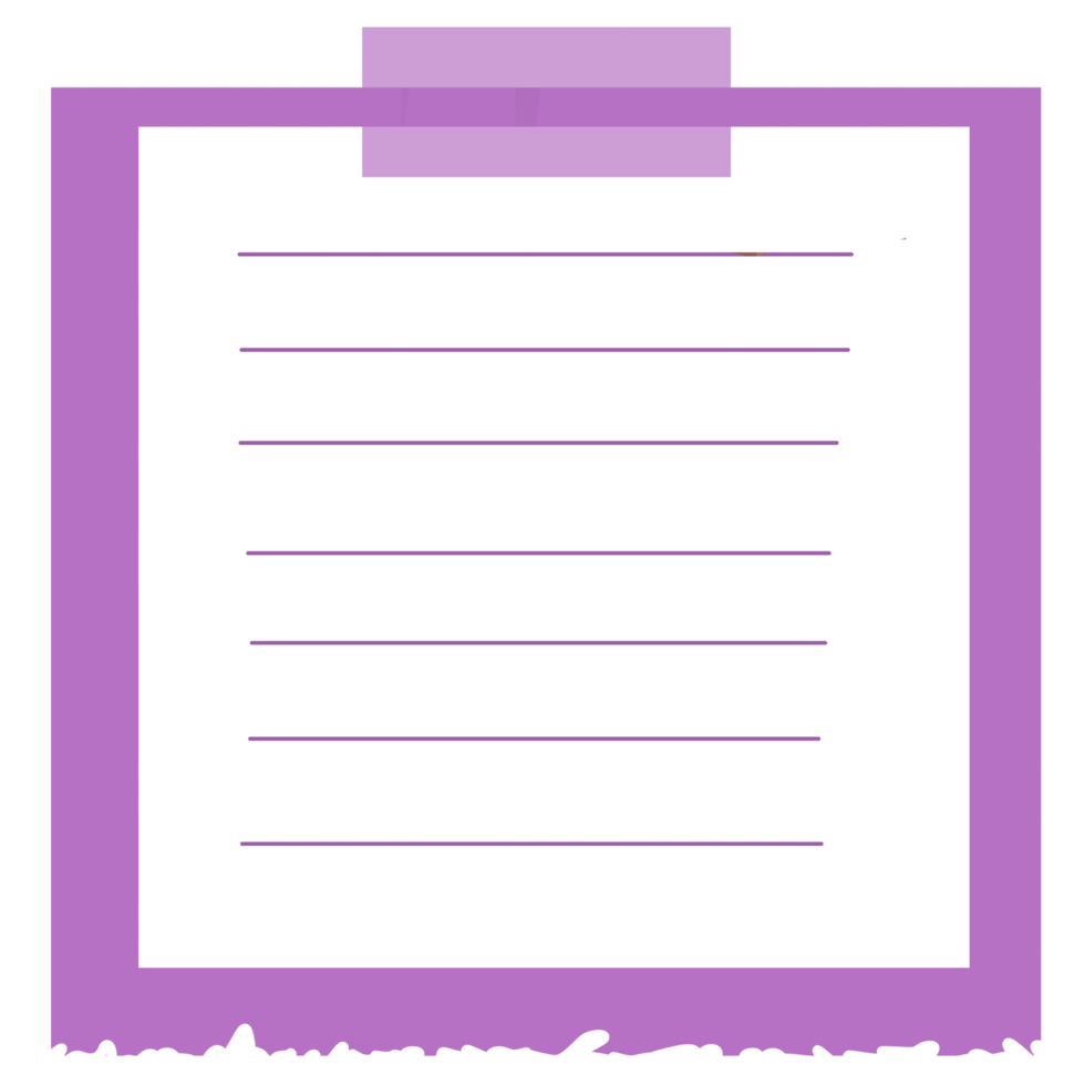 Purper gescheurd Notitie papier png