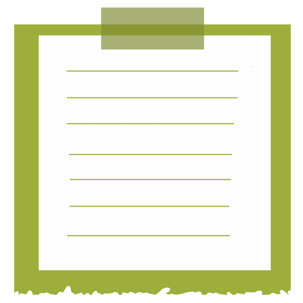 Green Torn Note Paper png