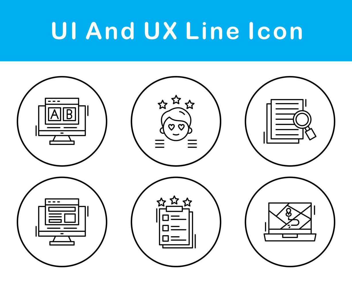 ui y ux vector icono conjunto