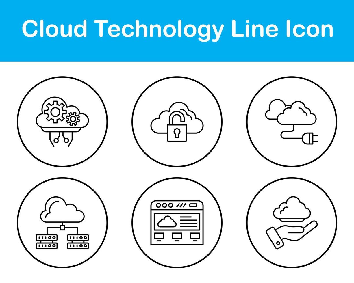 Cloud Technology Vector Icon Set