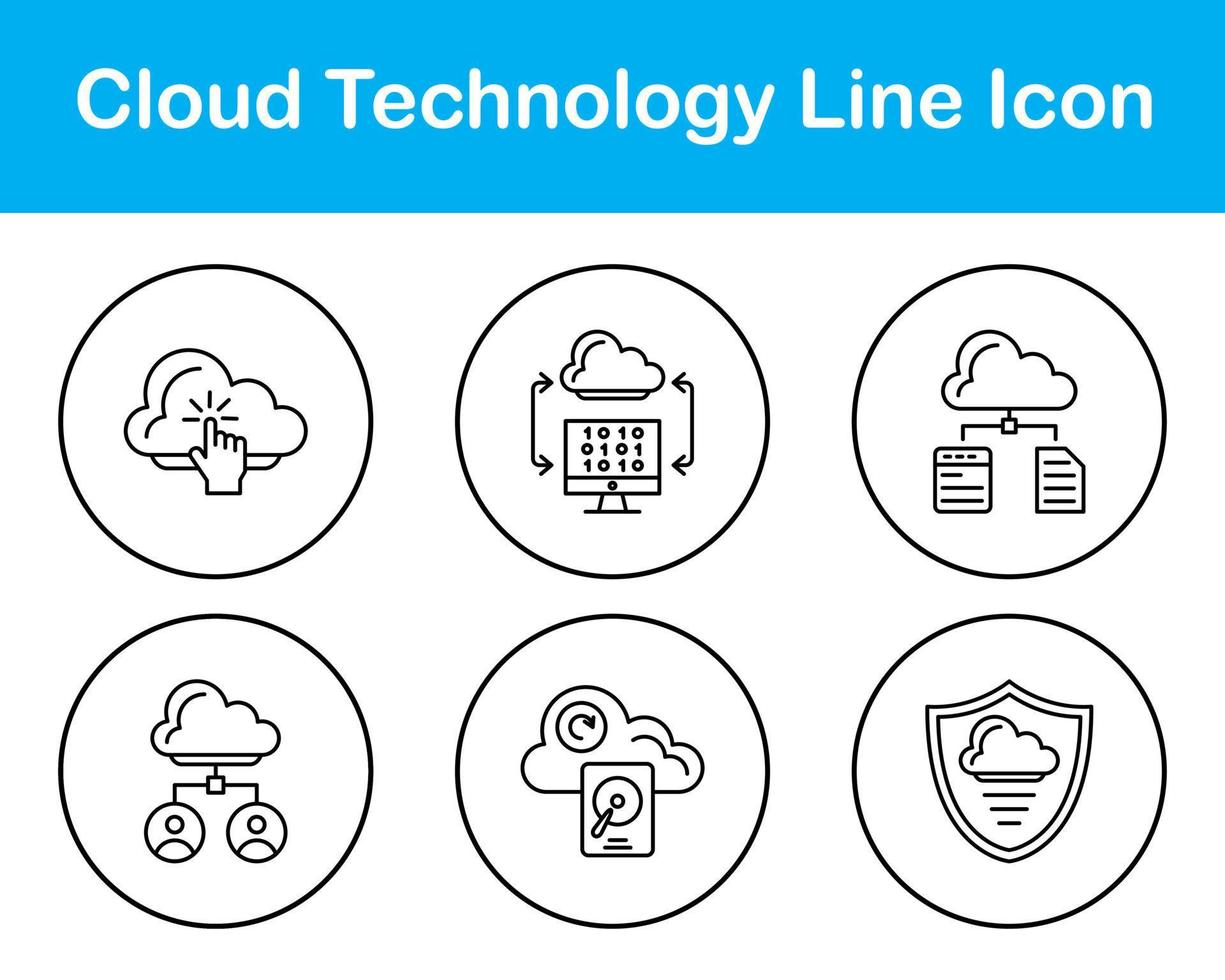 Cloud Technology Vector Icon Set