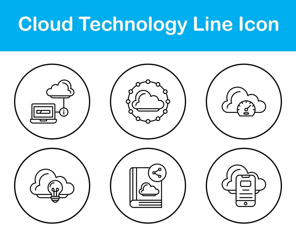 Cloud Technology Vector Icon Set