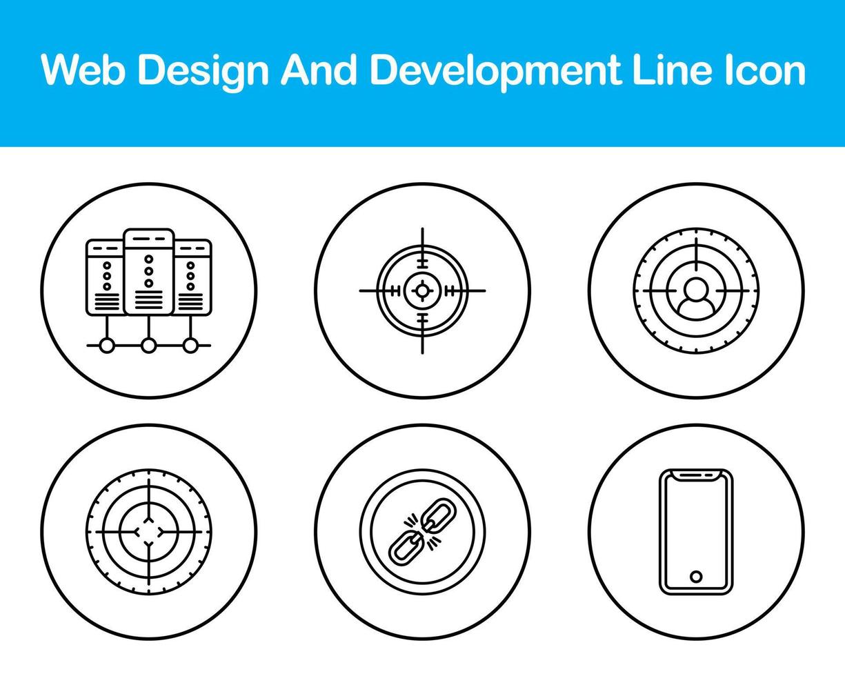 web diseño y desarrollo vector icono conjunto