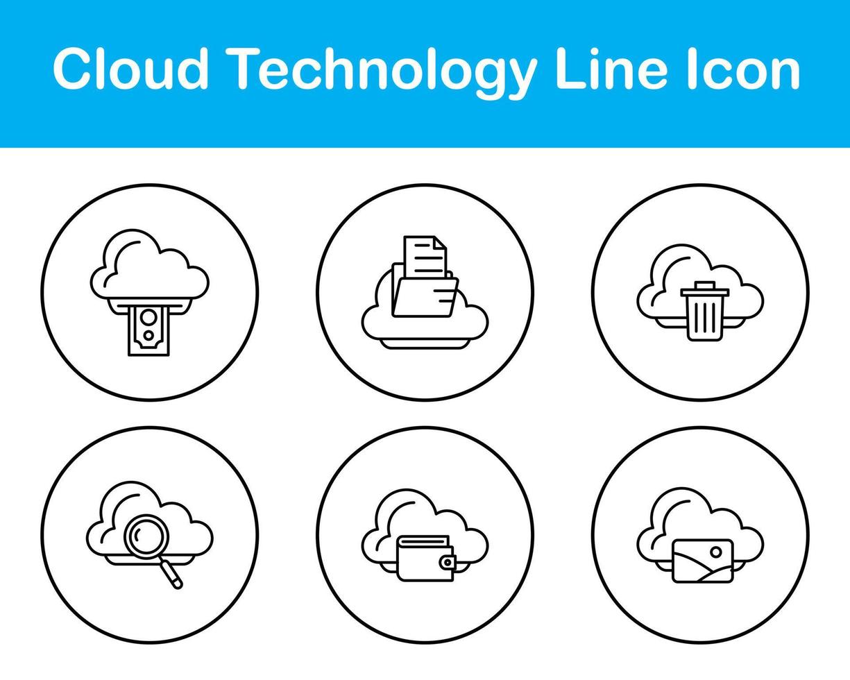 Cloud Technology Vector Icon Set