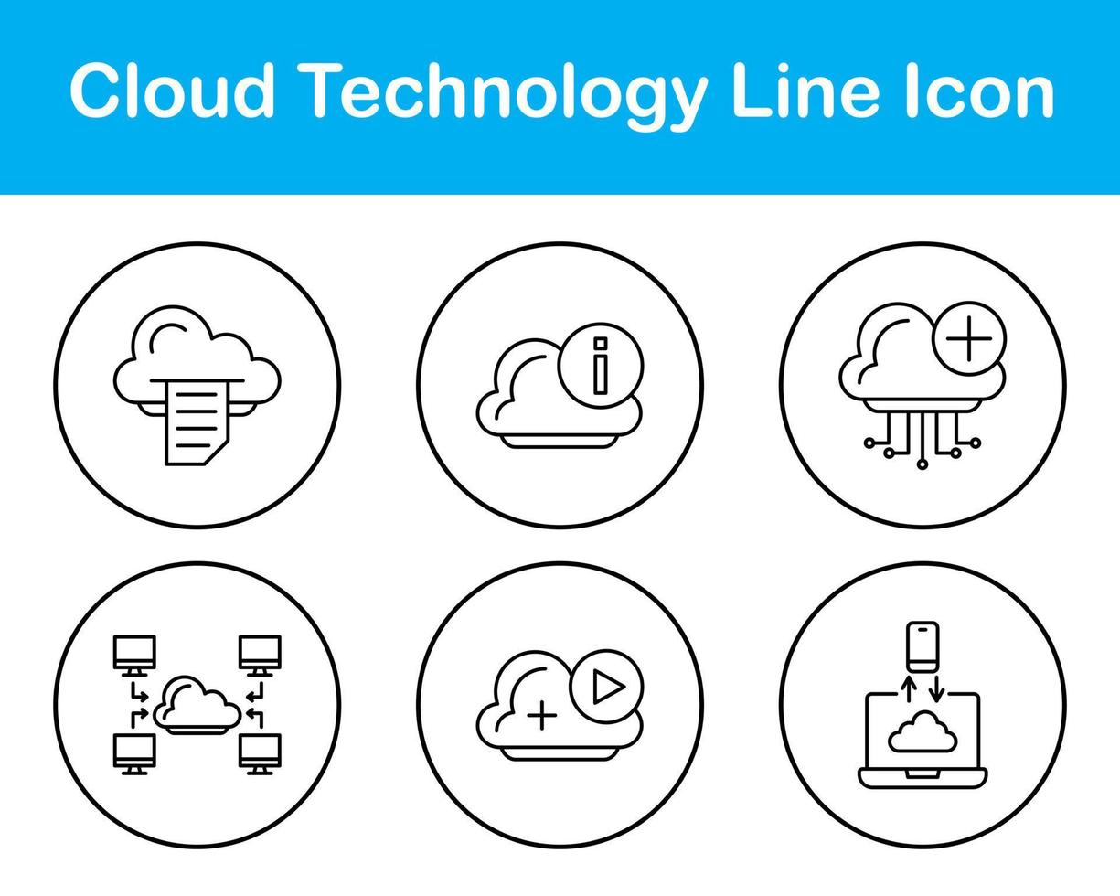 Cloud Technology Vector Icon Set