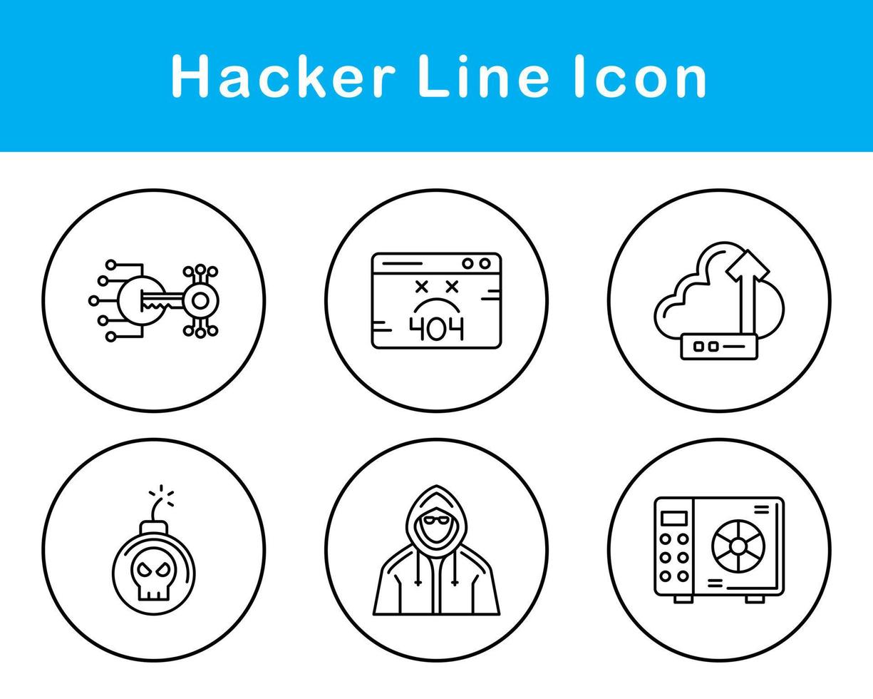 conjunto de iconos de vector de hacker