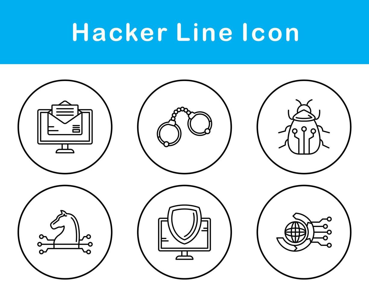 conjunto de iconos de vector de hacker