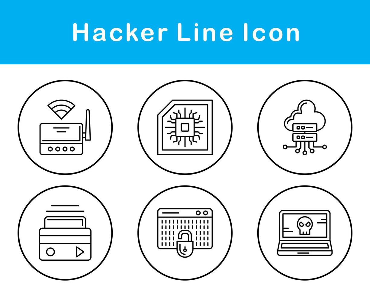 conjunto de iconos de vector de hacker