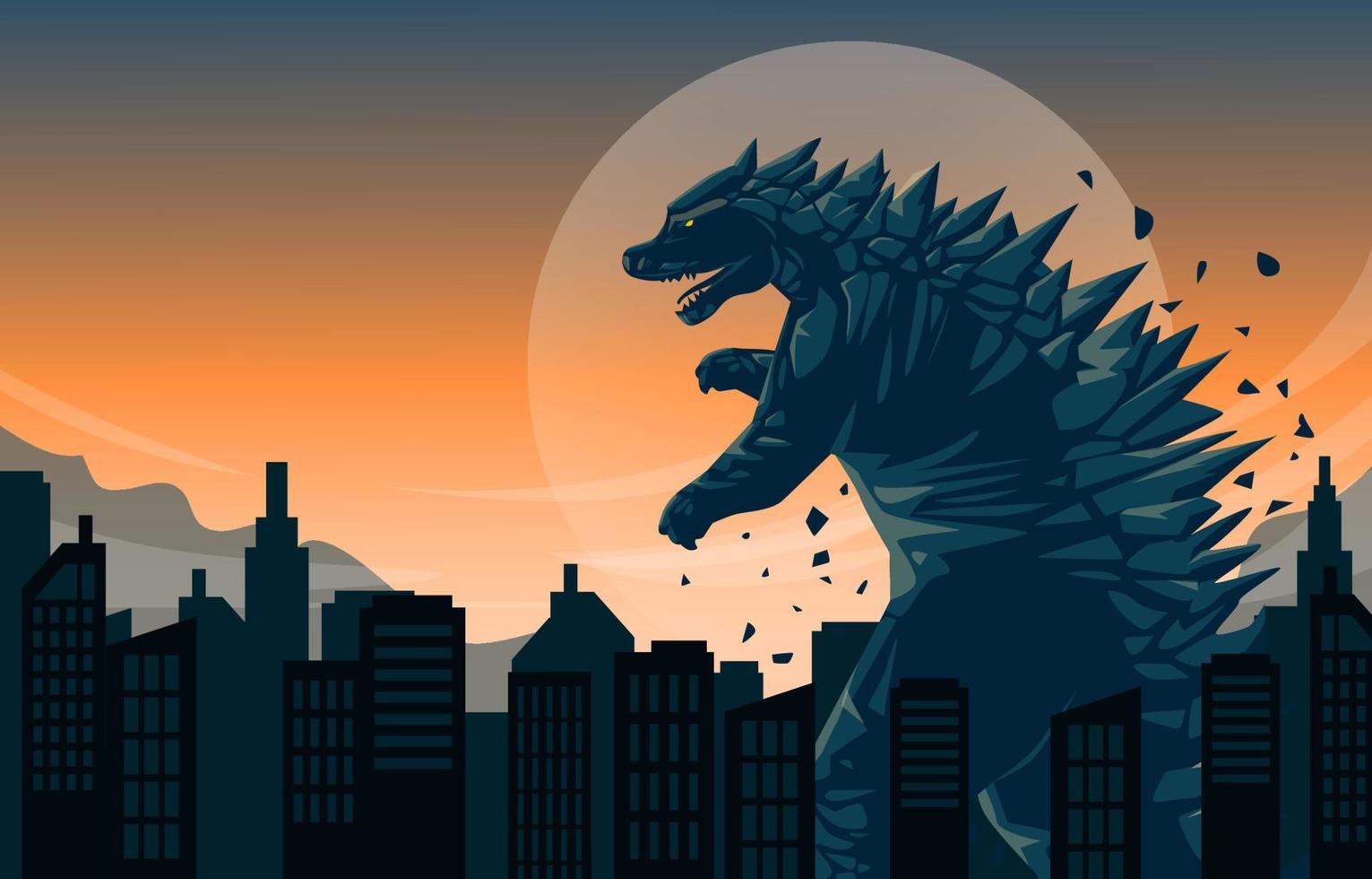 Monster Attacking The City vector