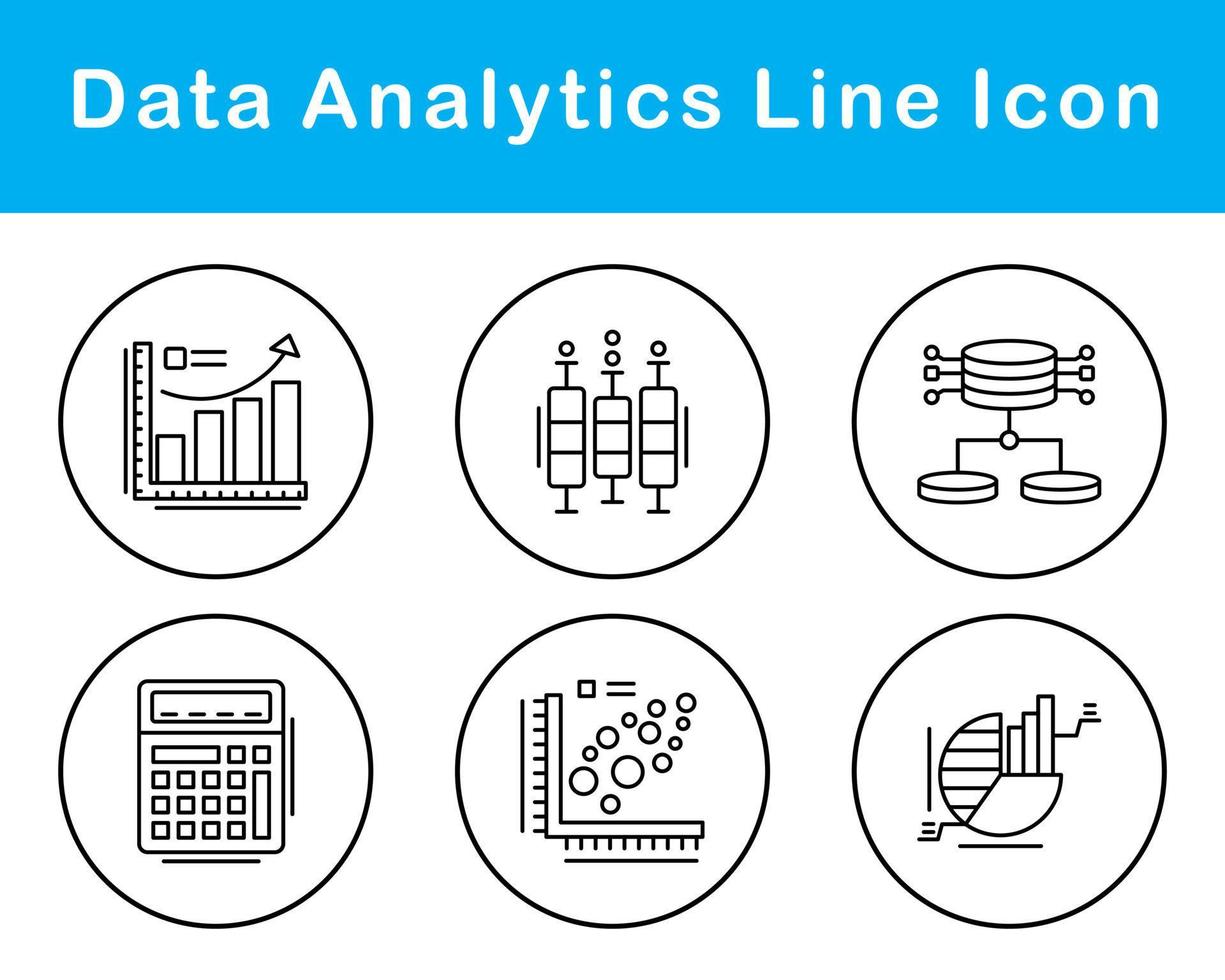 datos analítica vector icono conjunto